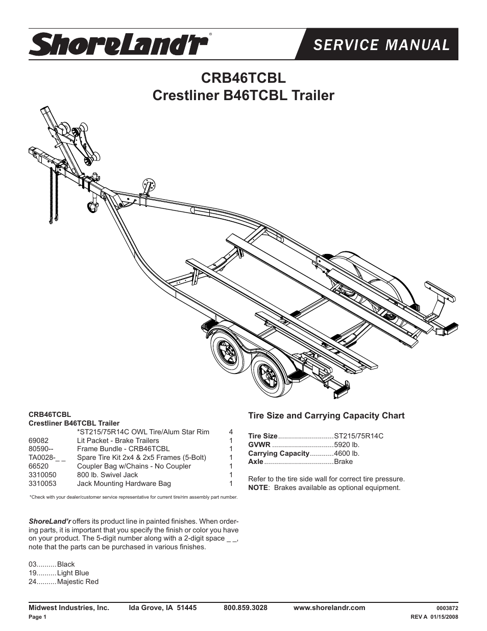 ShoreLand'r CRB46TCBL V.1 User Manual | 12 pages