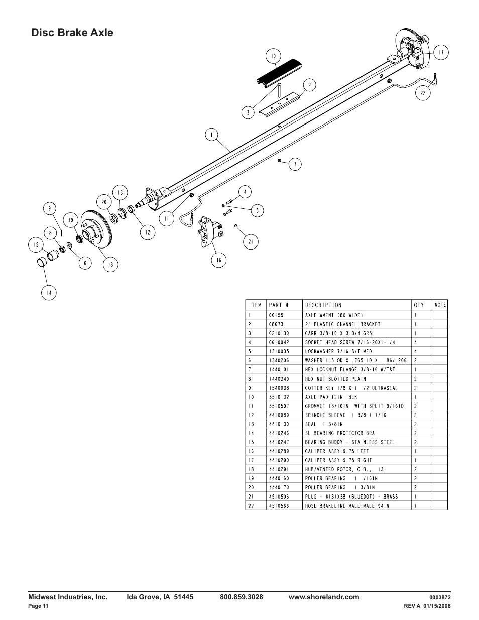 Disc brake axle | ShoreLand'r CRB46TCBL V.1 User Manual | Page 11 / 12