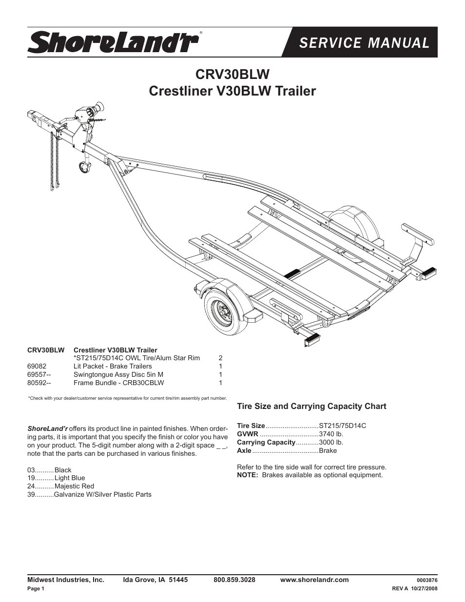 ShoreLand'r CRV30BLW User Manual | 10 pages