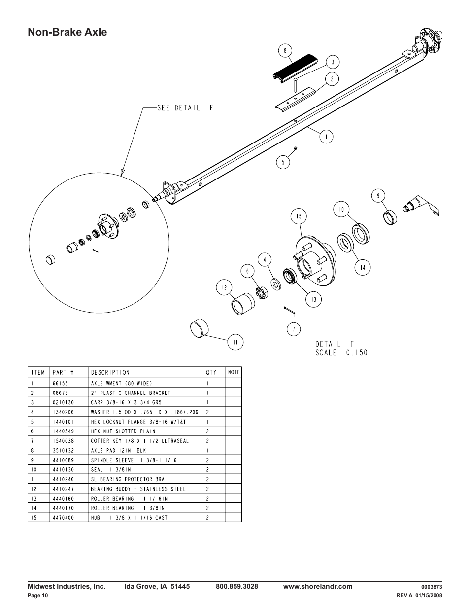 Non-brake axle | ShoreLand'r CRV46TBL V.1 User Manual | Page 10 / 12