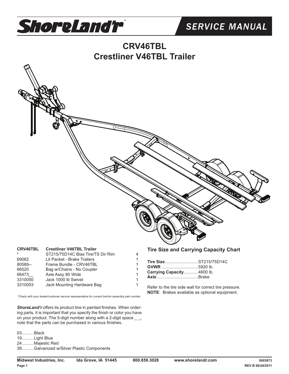 ShoreLand'r CRV46TBL V.3 User Manual | 12 pages