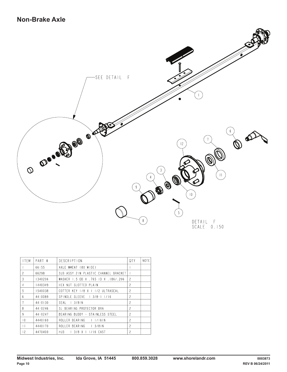 Non-brake axle | ShoreLand'r CRV46TBL V.3 User Manual | Page 10 / 12