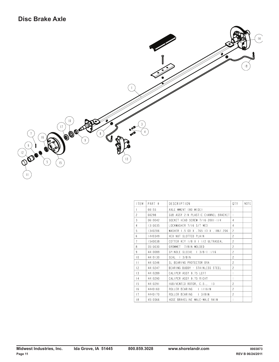 Disc brake axle | ShoreLand'r CRV46TBL V.3 User Manual | Page 11 / 12