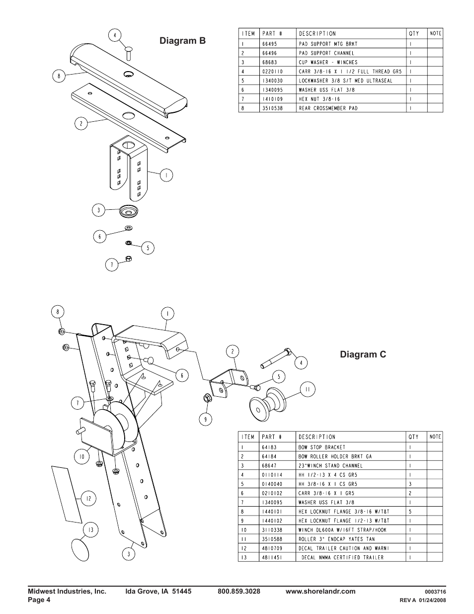 Diagram b diagram c | ShoreLand'r DUB10TM V.1 User Manual | Page 4 / 8
