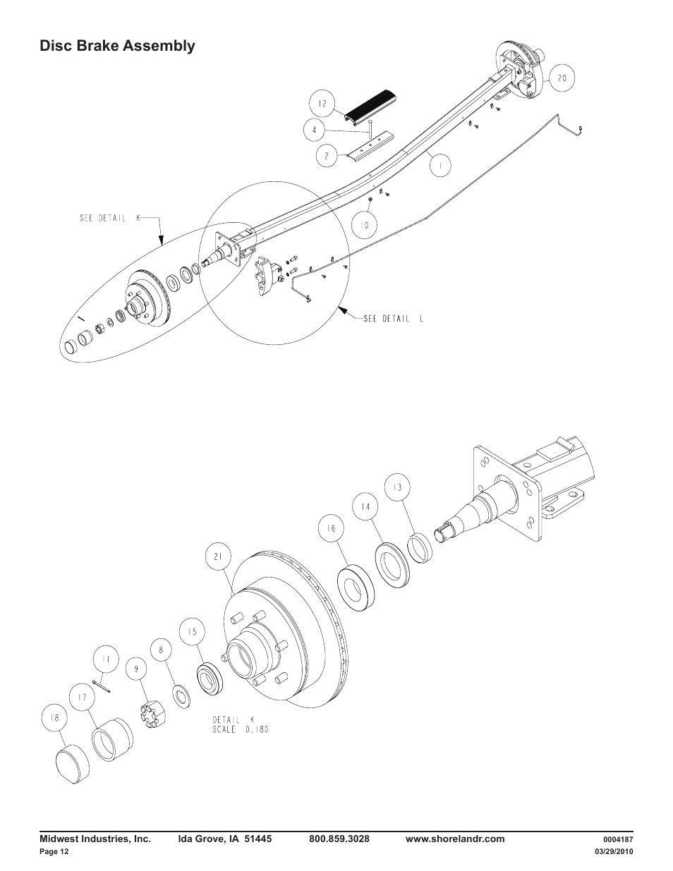 Disc brake assembly | ShoreLand'r LAB80TBB User Manual | Page 12 / 15