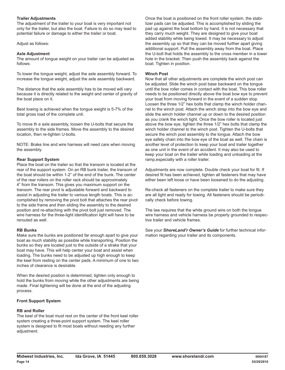 ShoreLand'r LAB80TBB User Manual | Page 14 / 15