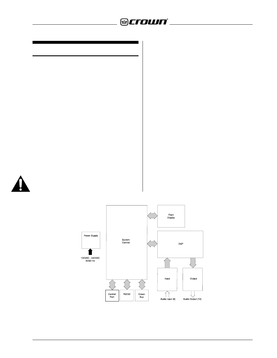 3 circuit theory, Overview, Power supply | Input, Input analog processing, 1 overview, 2 power supply, 3 input | Crown Audio IQ-USM 810 User Manual | Page 11 / 172