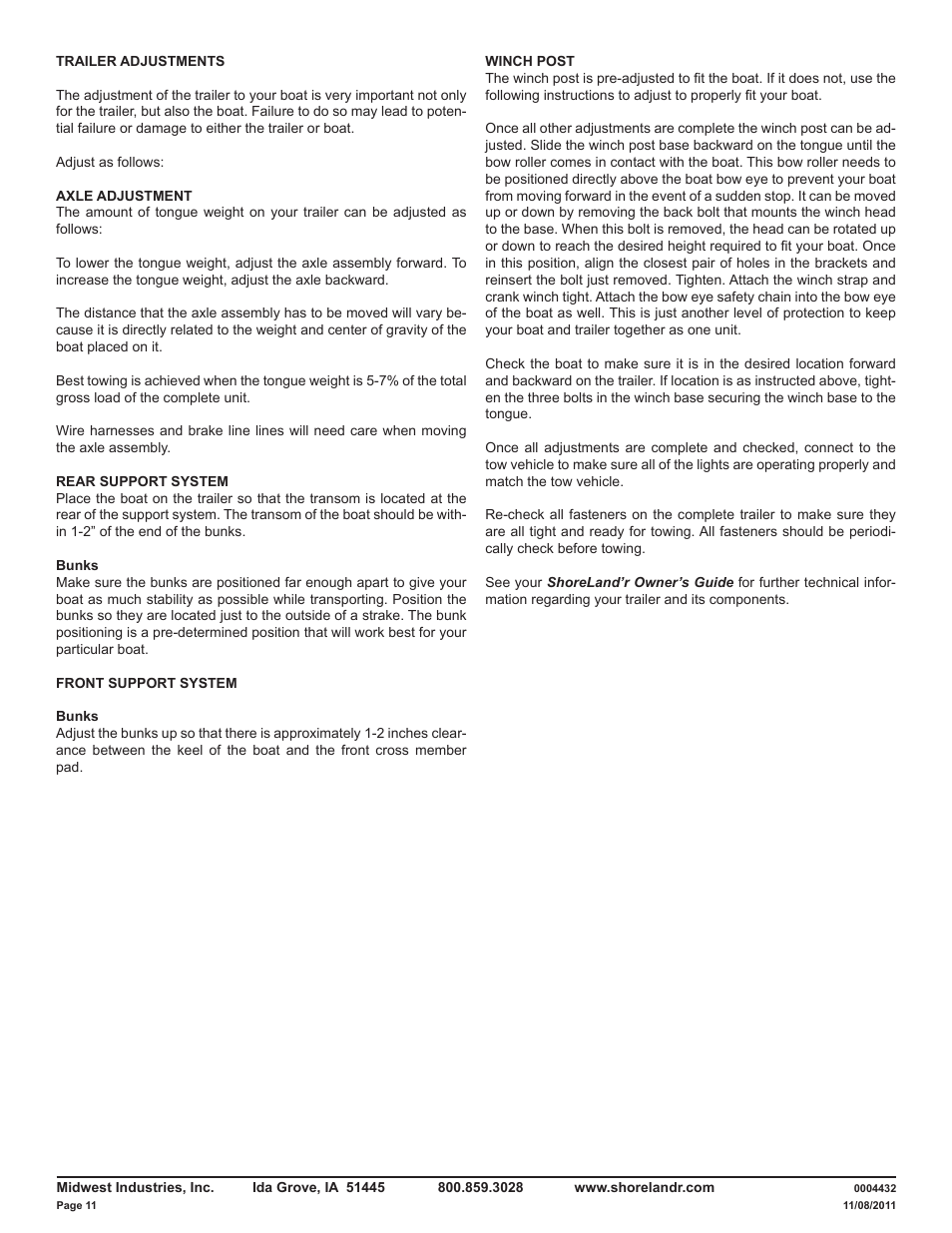 ShoreLand'r LAV30BLW User Manual | Page 11 / 12