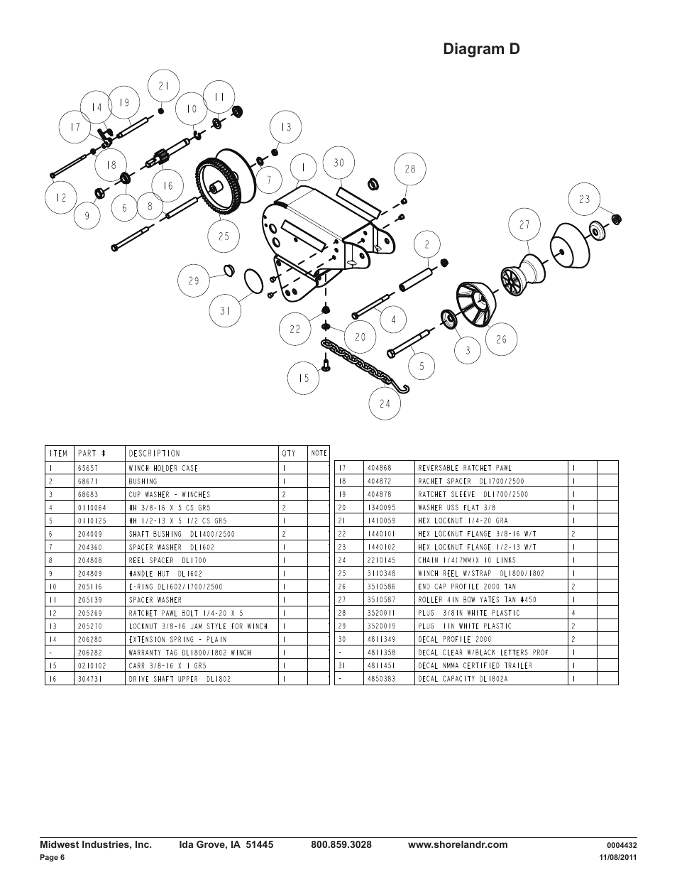 Diagram d | ShoreLand'r LAV30BLW User Manual | Page 6 / 12