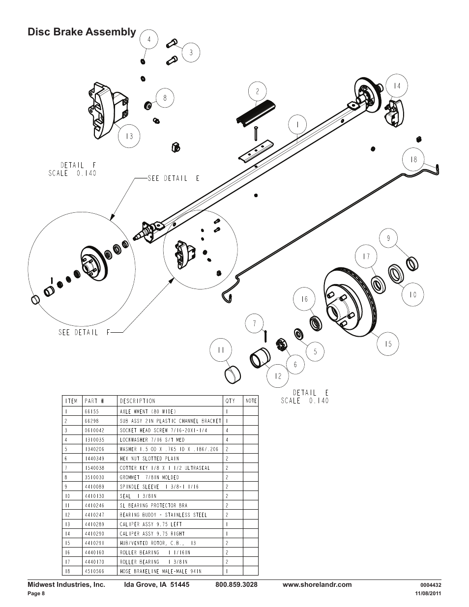 Disc brake assembly | ShoreLand'r LAV30BLW User Manual | Page 8 / 12