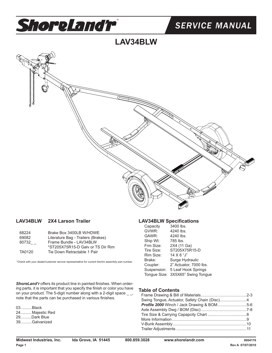 ShoreLand'r LAV34BLW V.1 User Manual | 12 pages