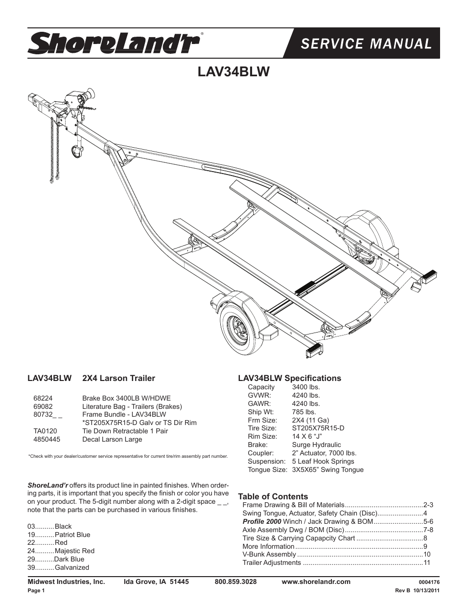 ShoreLand'r LAV34BLW V.3 User Manual | 12 pages