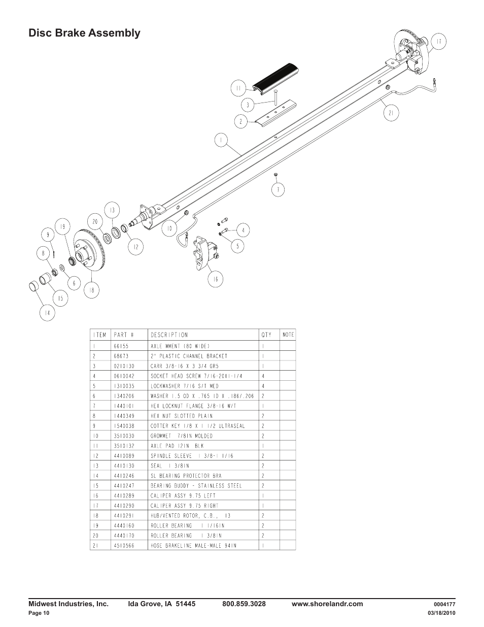 Disc brake assembly | ShoreLand'r LAV46TBB V.2 User Manual | Page 10 / 13