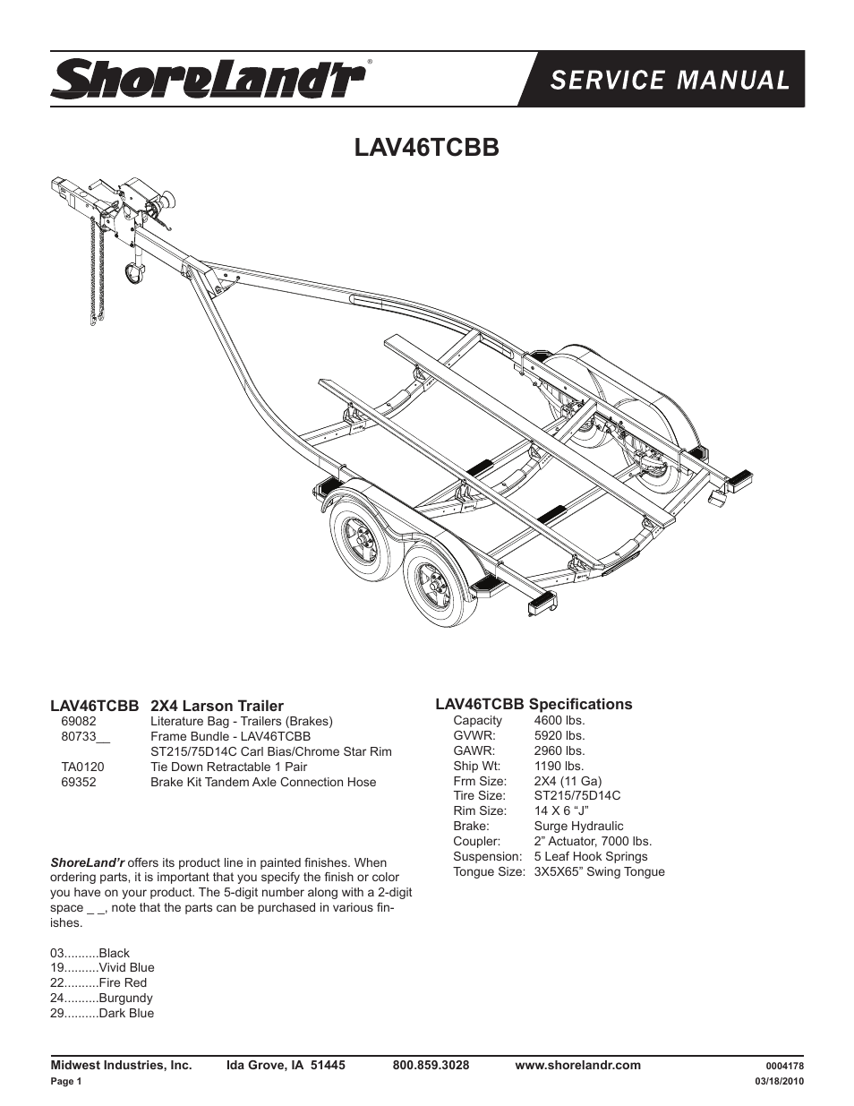 ShoreLand'r LAV46TCBB V.1 User Manual | 13 pages