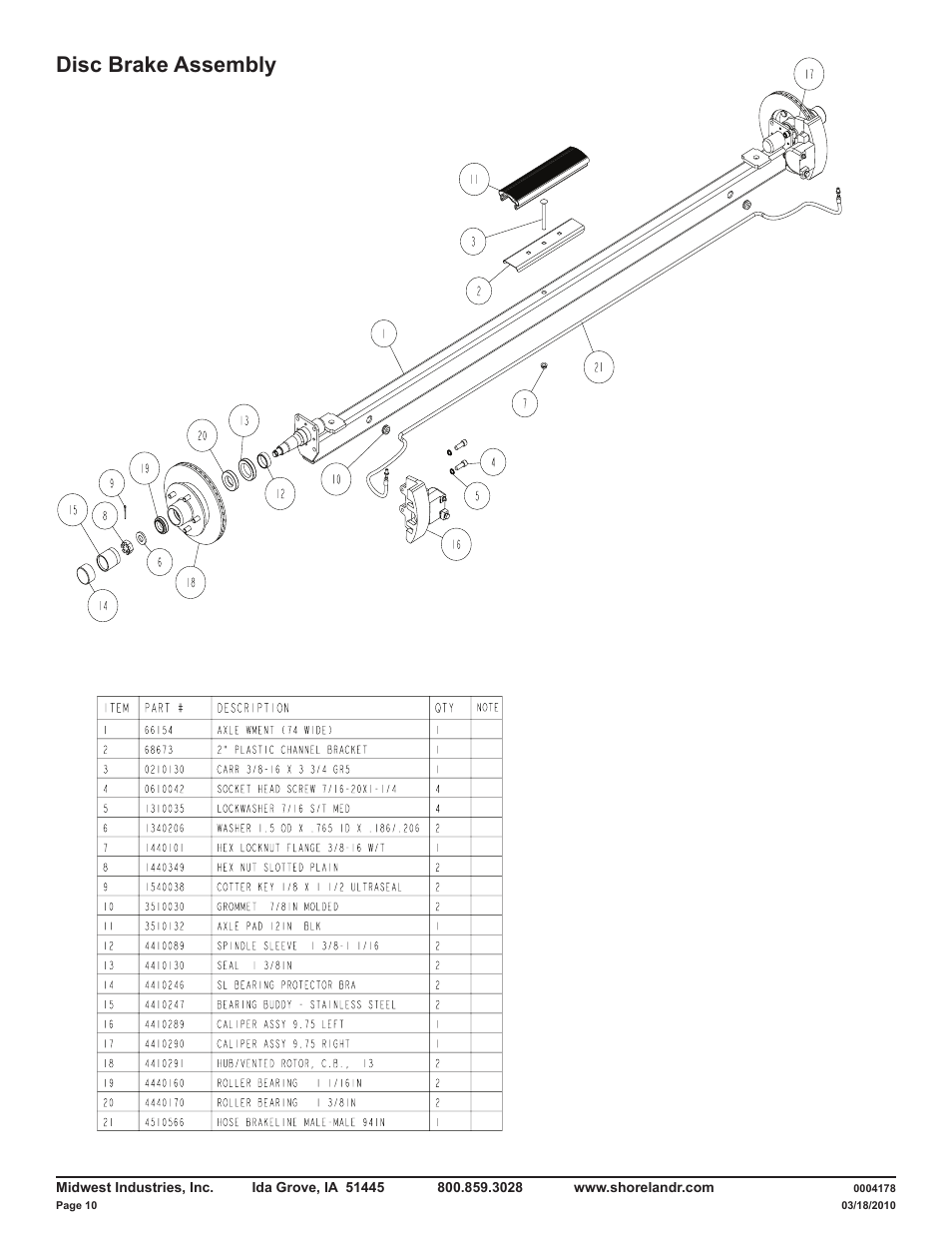 Disc brake assembly | ShoreLand'r LAV46TCBB V.1 User Manual | Page 10 / 13