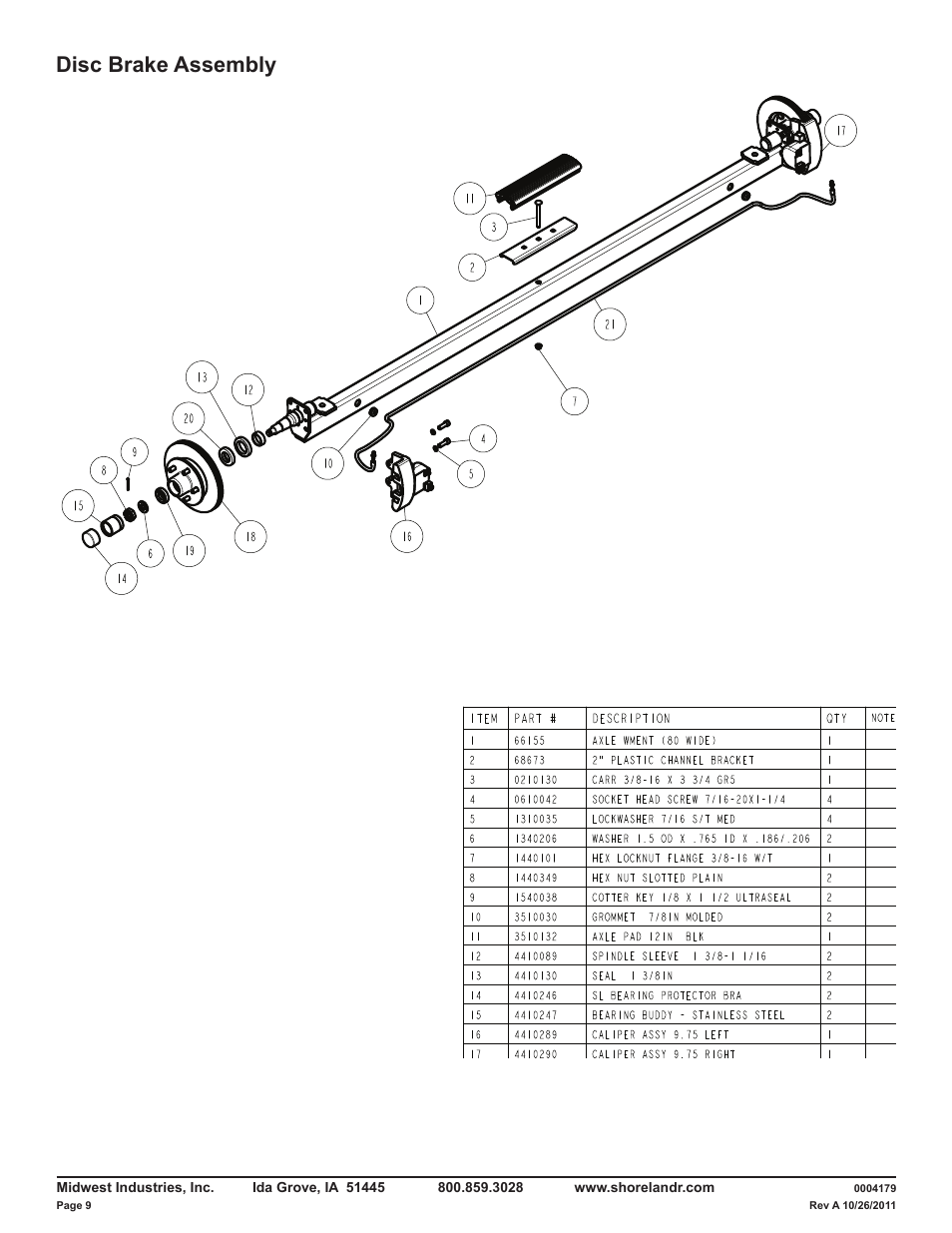 Disc brake assembly | ShoreLand'r LAV55TBB V.1 User Manual | Page 9 / 13