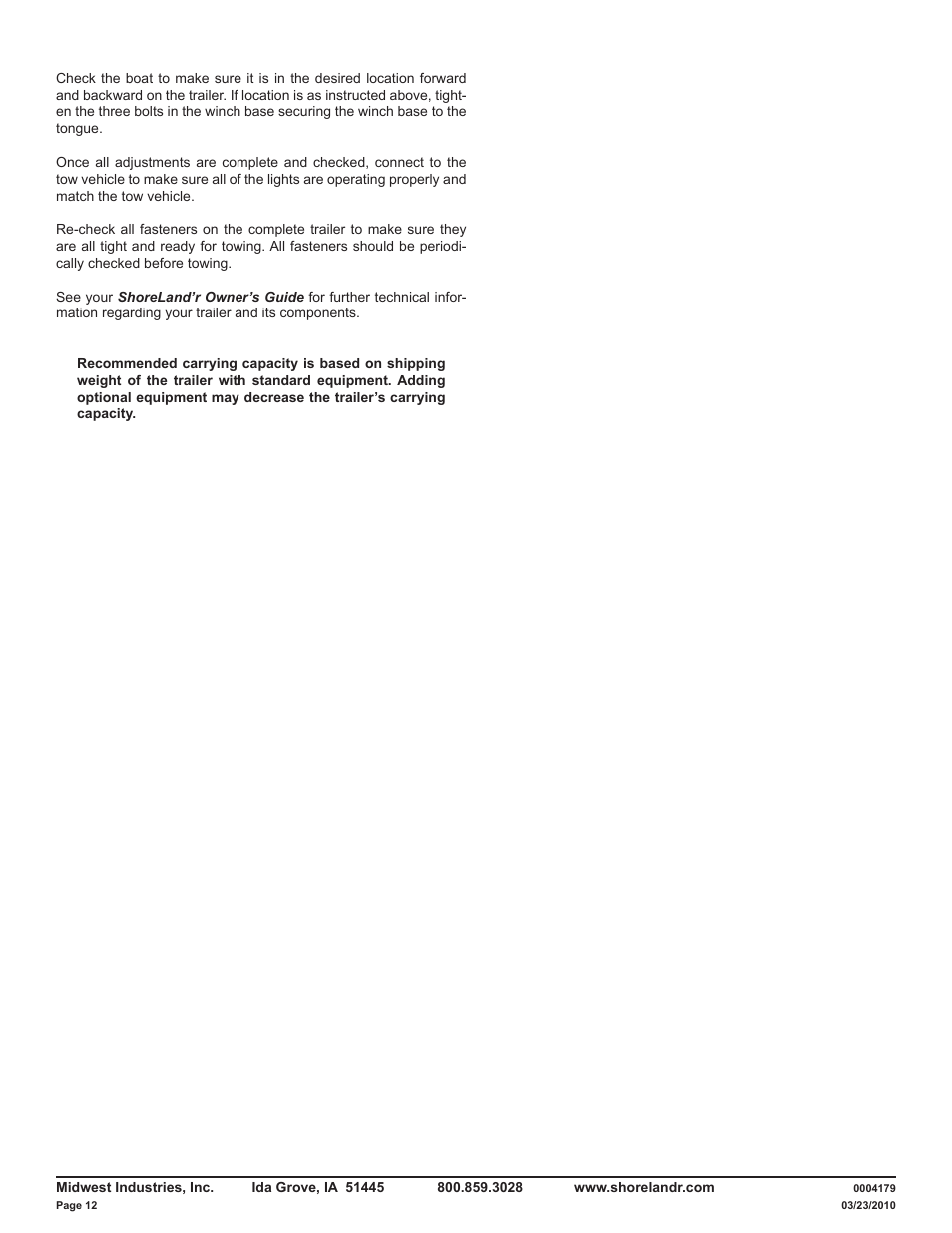 ShoreLand'r LAV55TBB V.2 User Manual | Page 12 / 13