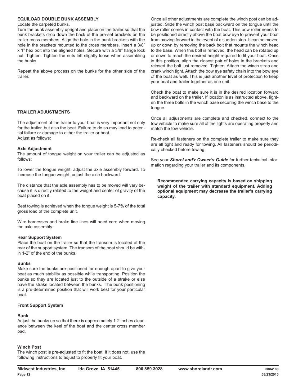 ShoreLand'r LAV55TCBB V.1 User Manual | Page 12 / 13