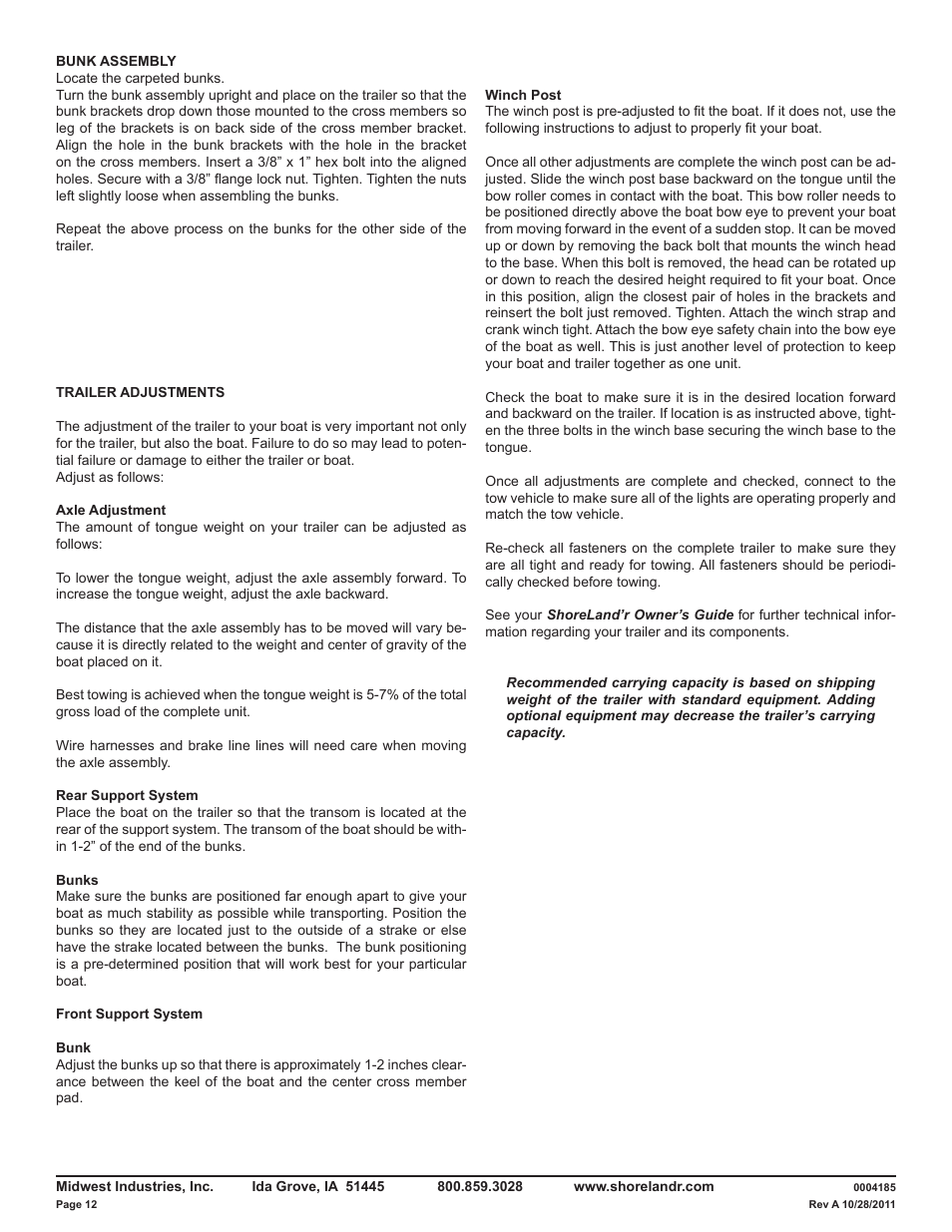 ShoreLand'r LAV59TBBL V.1 User Manual | Page 12 / 13