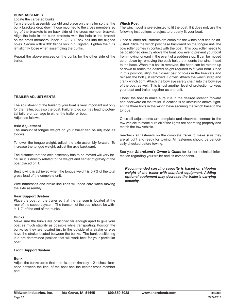 ShoreLand'r LAV59TBBL V.2 User Manual | Page 12 / 13