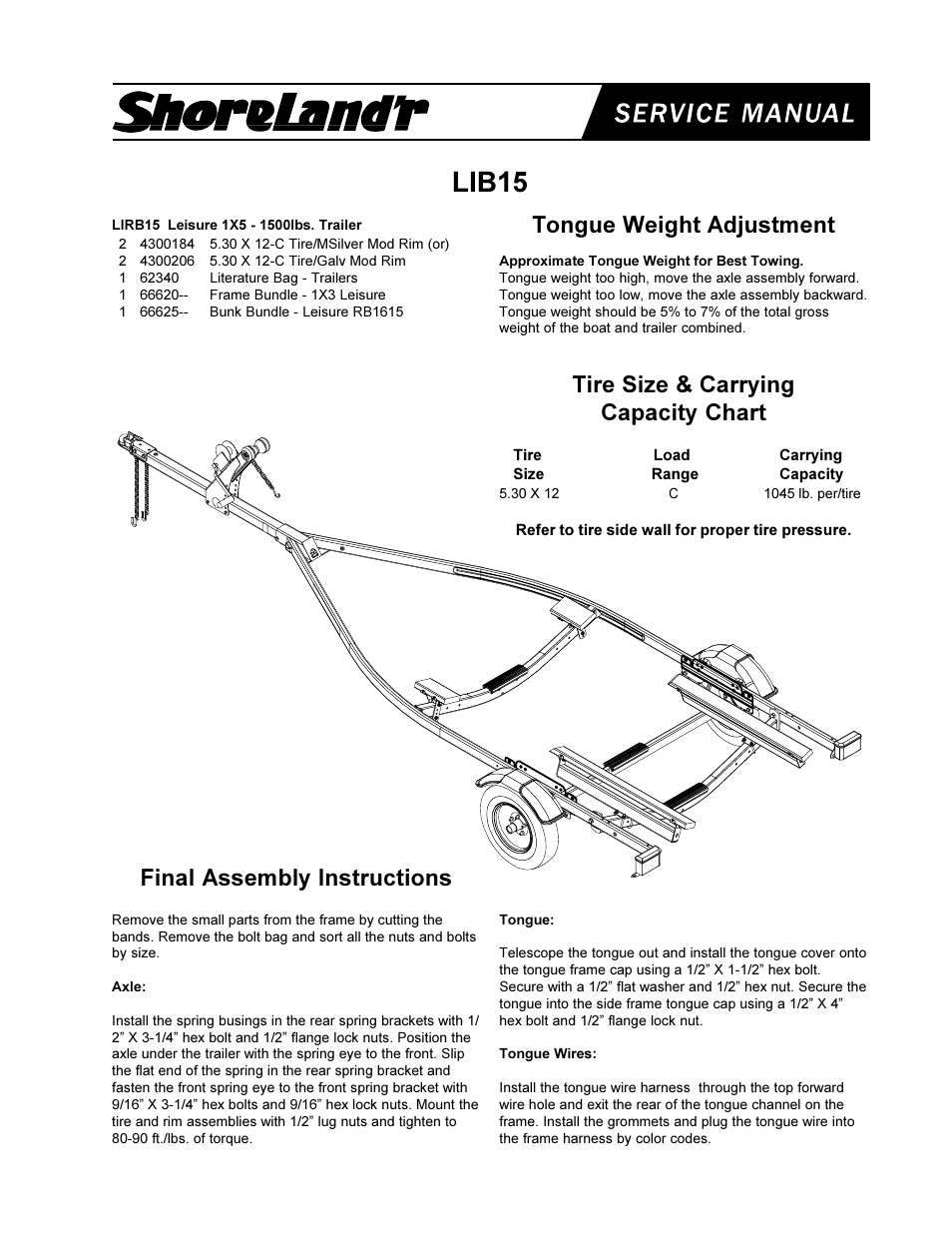 ShoreLand'r LIB15 User Manual | 8 pages