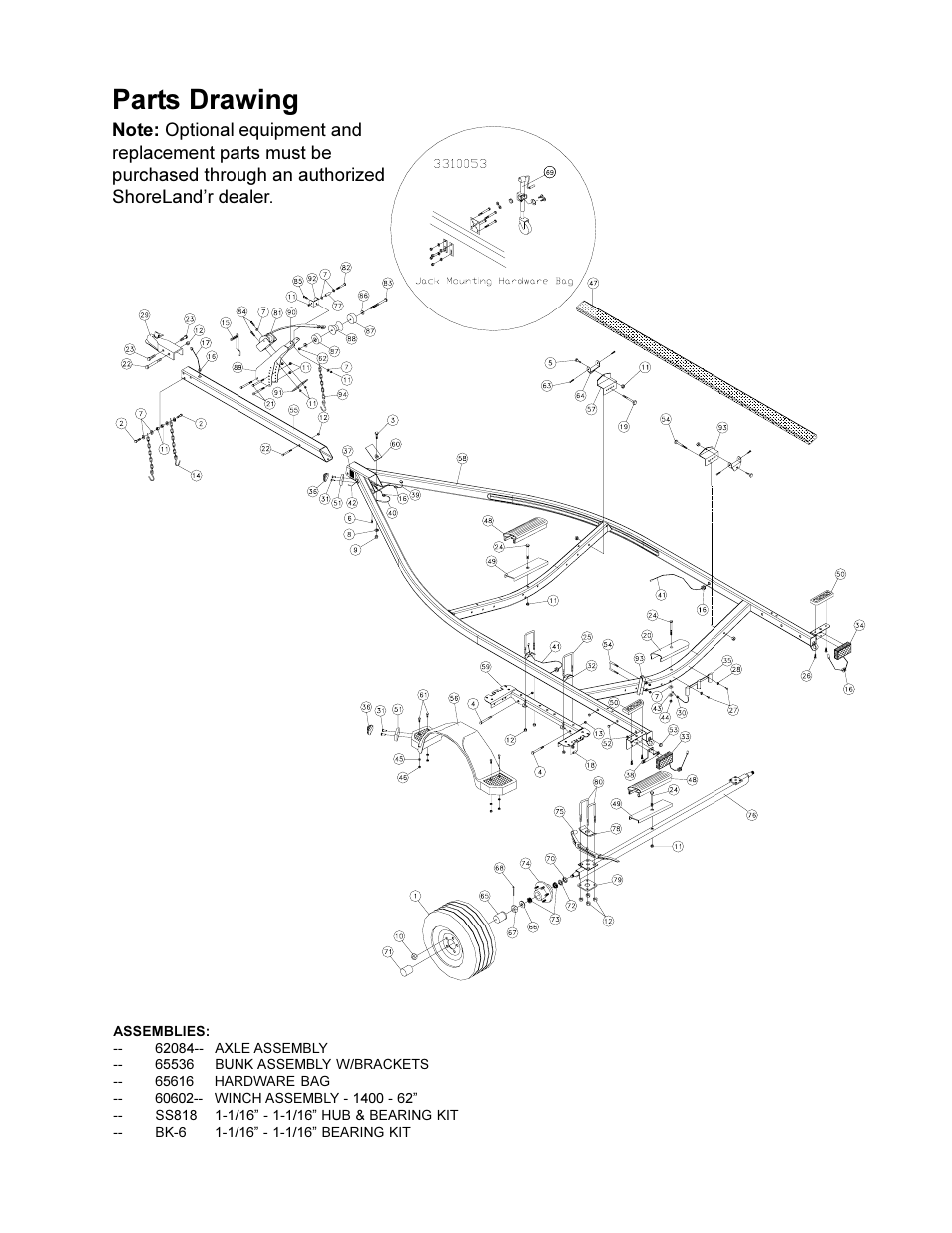 Parts drawing | ShoreLand'r LI-V1620 User Manual | Page 3 / 4