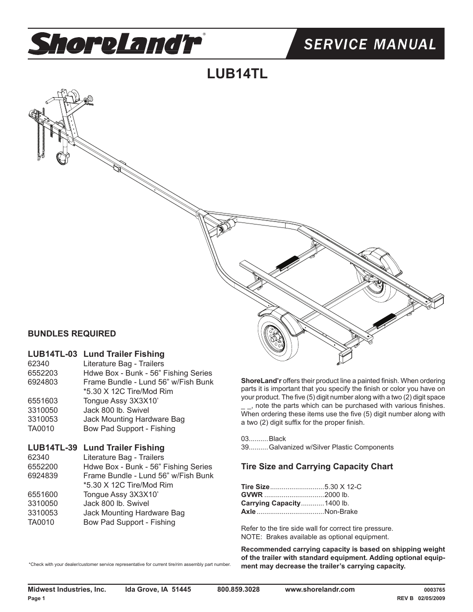 ShoreLand'r LUB14TL V.1 User Manual | 8 pages