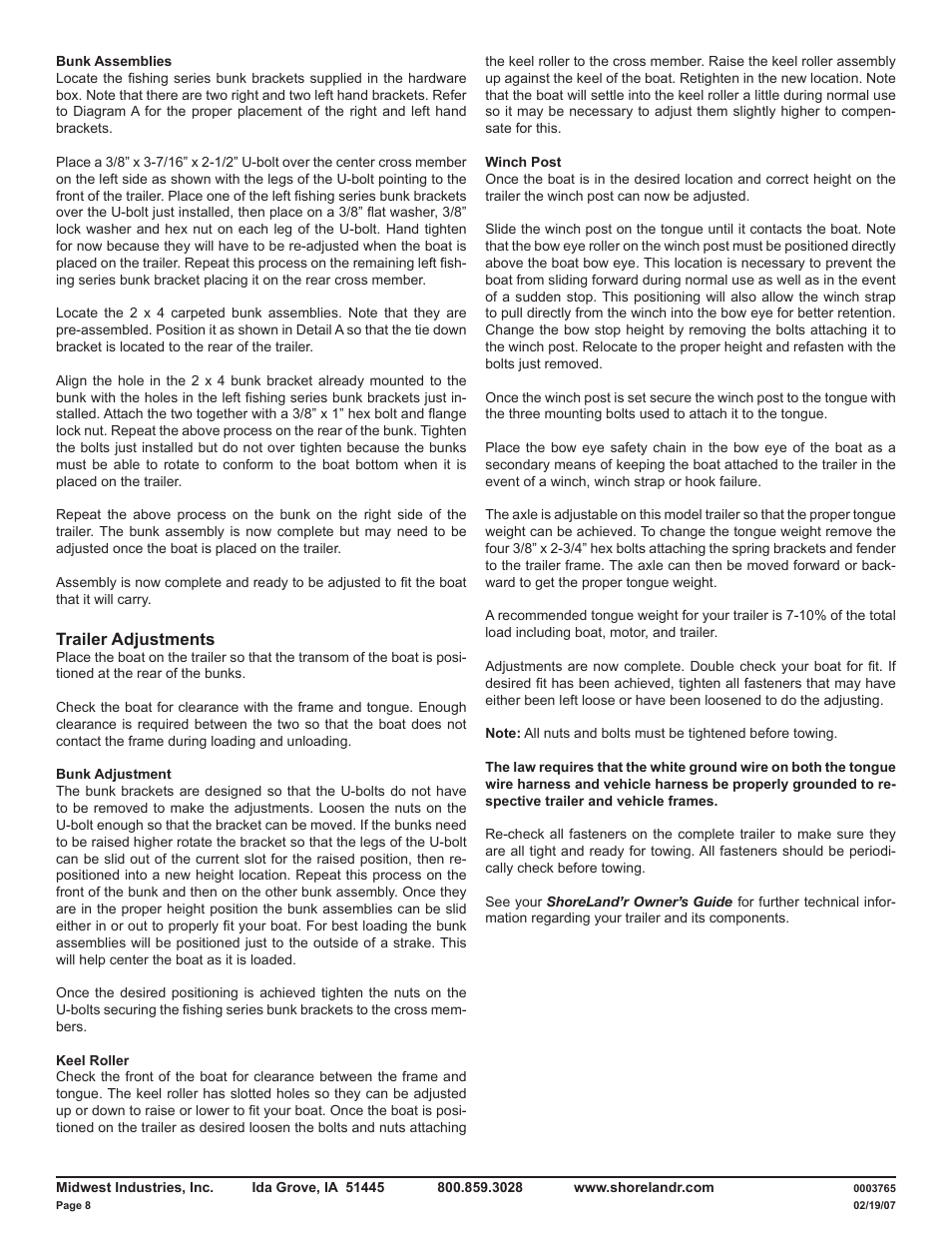 ShoreLand'r LUB14TL V.2 User Manual | Page 8 / 8
