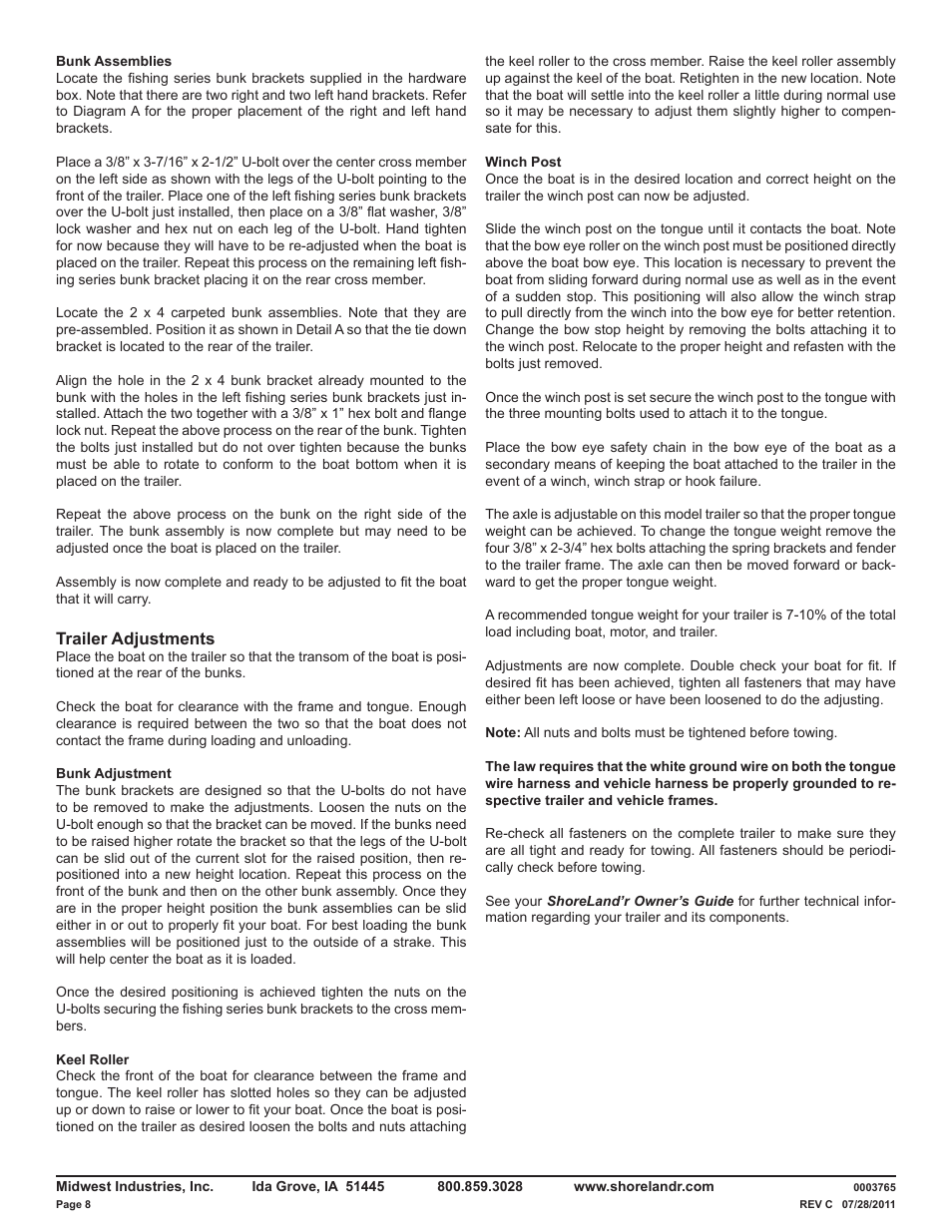 ShoreLand'r LUB14TL V.3 User Manual | Page 8 / 8