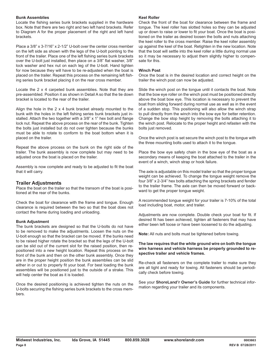 ShoreLand'r LUB14TM V.1 User Manual | Page 8 / 8