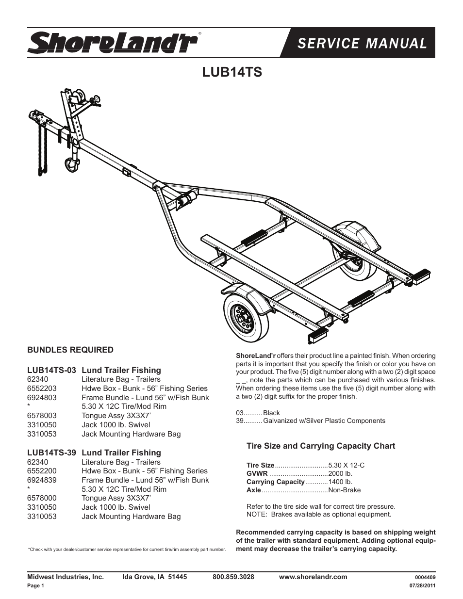 ShoreLand'r LUB14TS User Manual | 8 pages