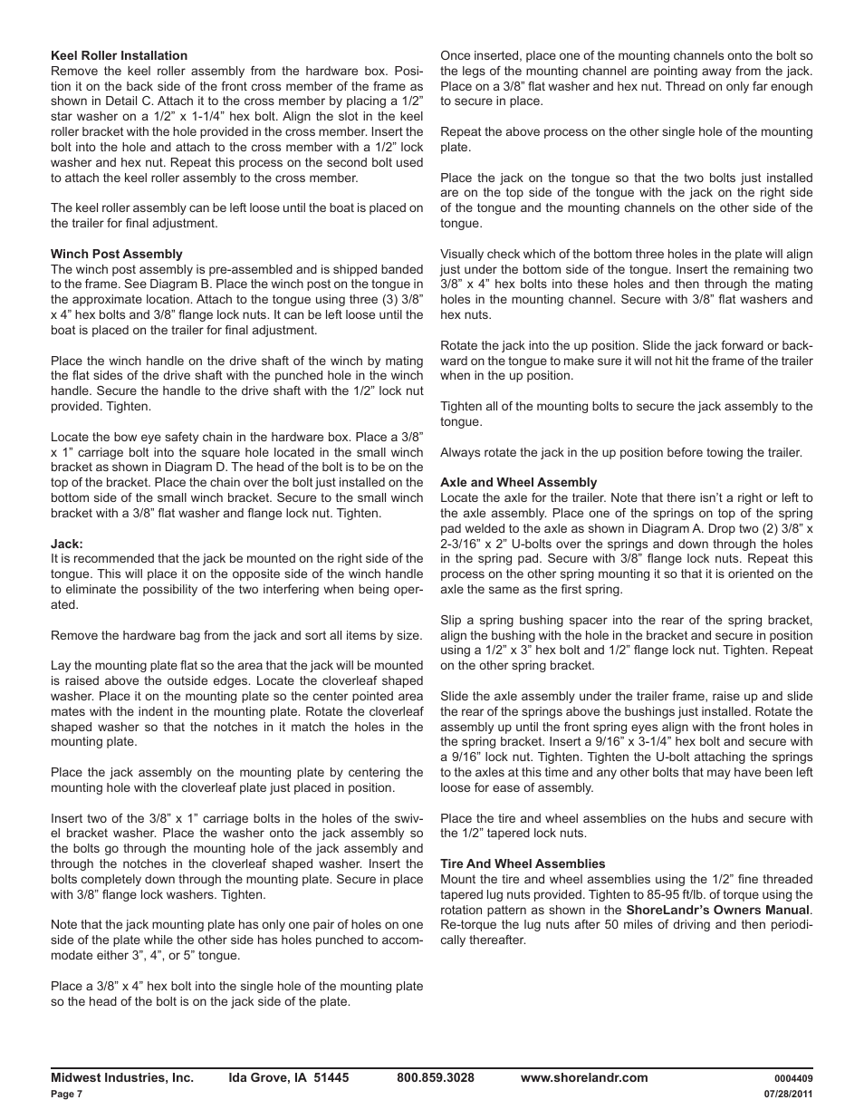 ShoreLand'r LUB14TS User Manual | Page 7 / 8