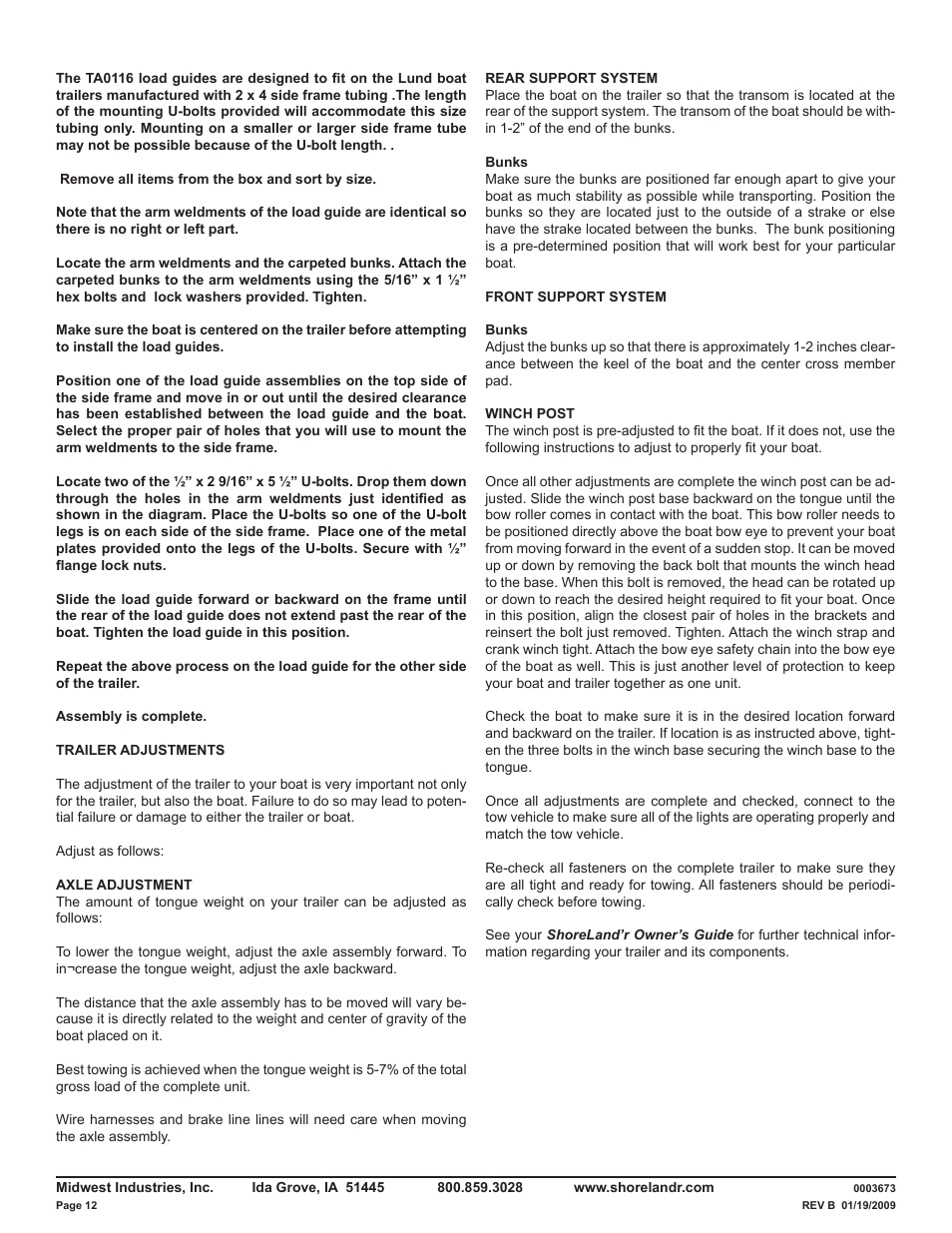 ShoreLand'r LUB29CBLW V.1 User Manual | Page 12 / 12