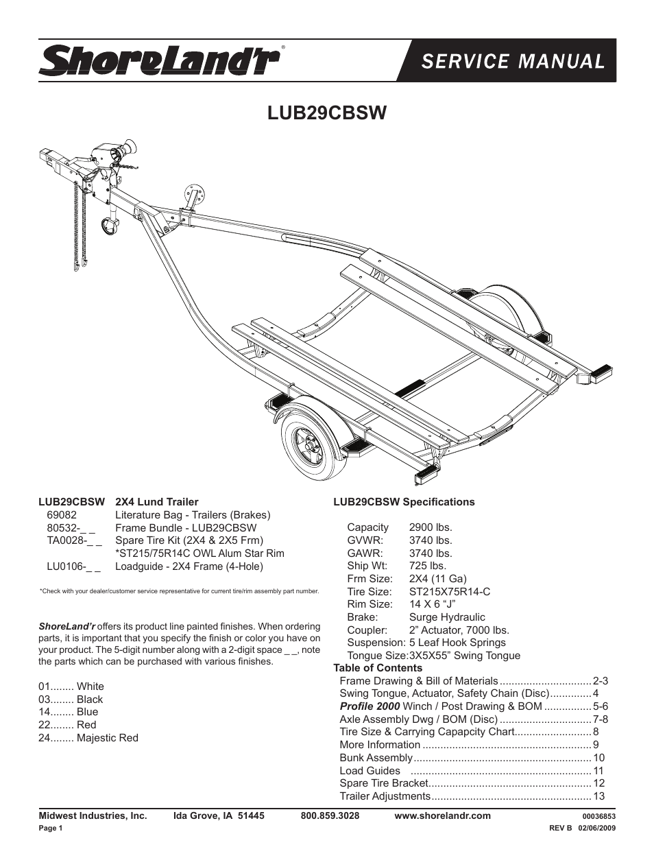 ShoreLand'r LUB29CBSW V.1 User Manual | 14 pages