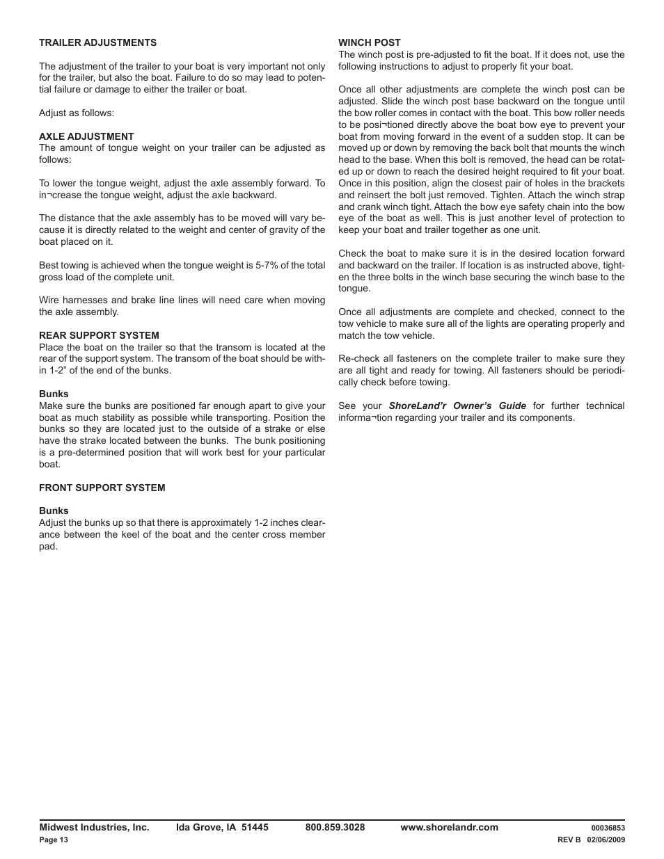 ShoreLand'r LUB29CBSW V.1 User Manual | Page 13 / 14