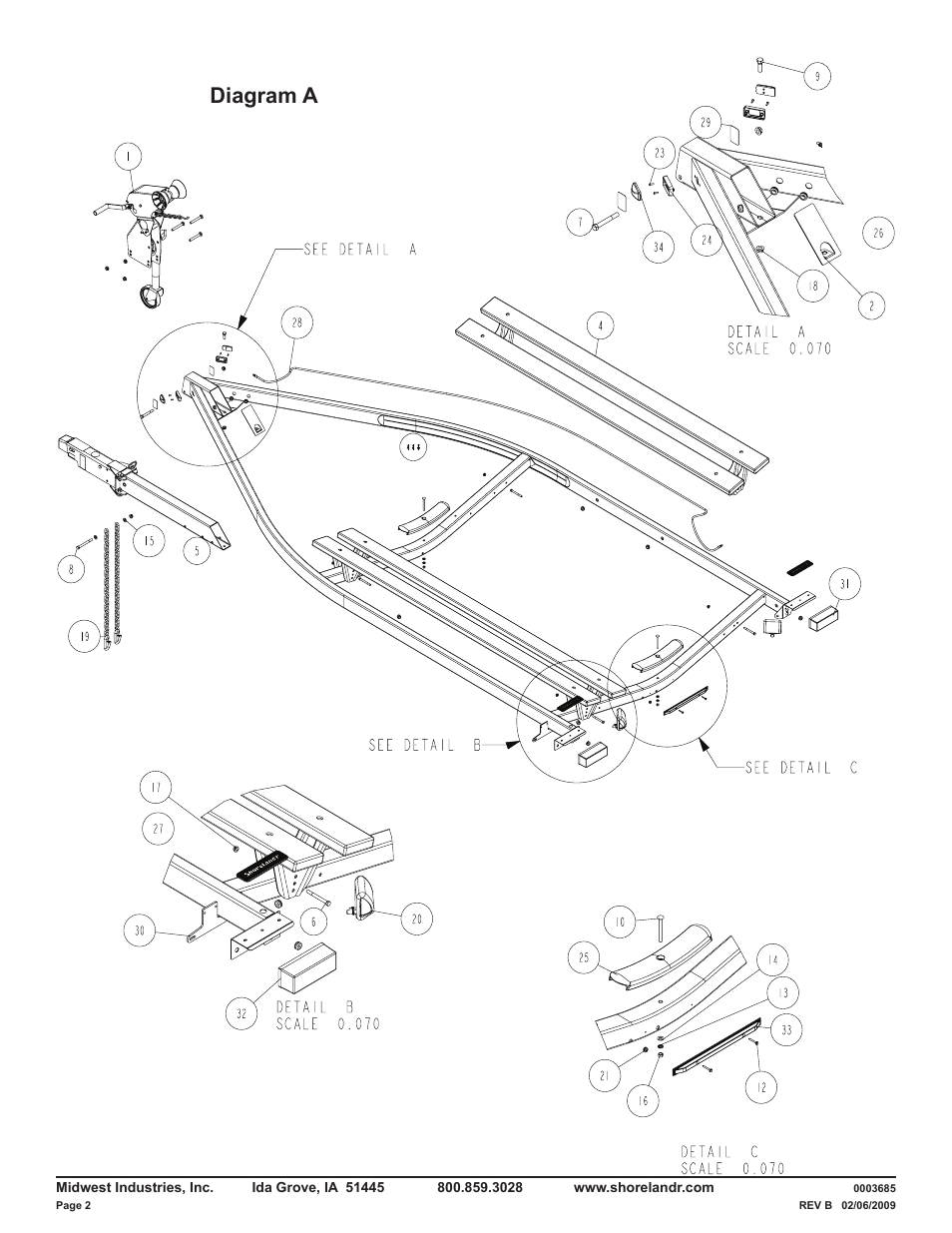Diagram a | ShoreLand'r LUB29CBSW V.1 User Manual | Page 2 / 14