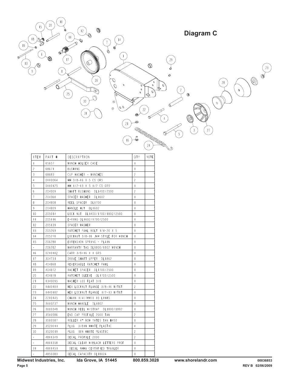Diagram c | ShoreLand'r LUB29CBSW V.1 User Manual | Page 5 / 14
