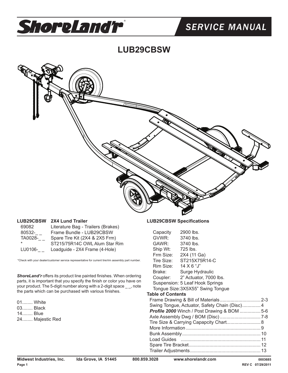 ShoreLand'r LUB29CBSW V.3 User Manual | 14 pages