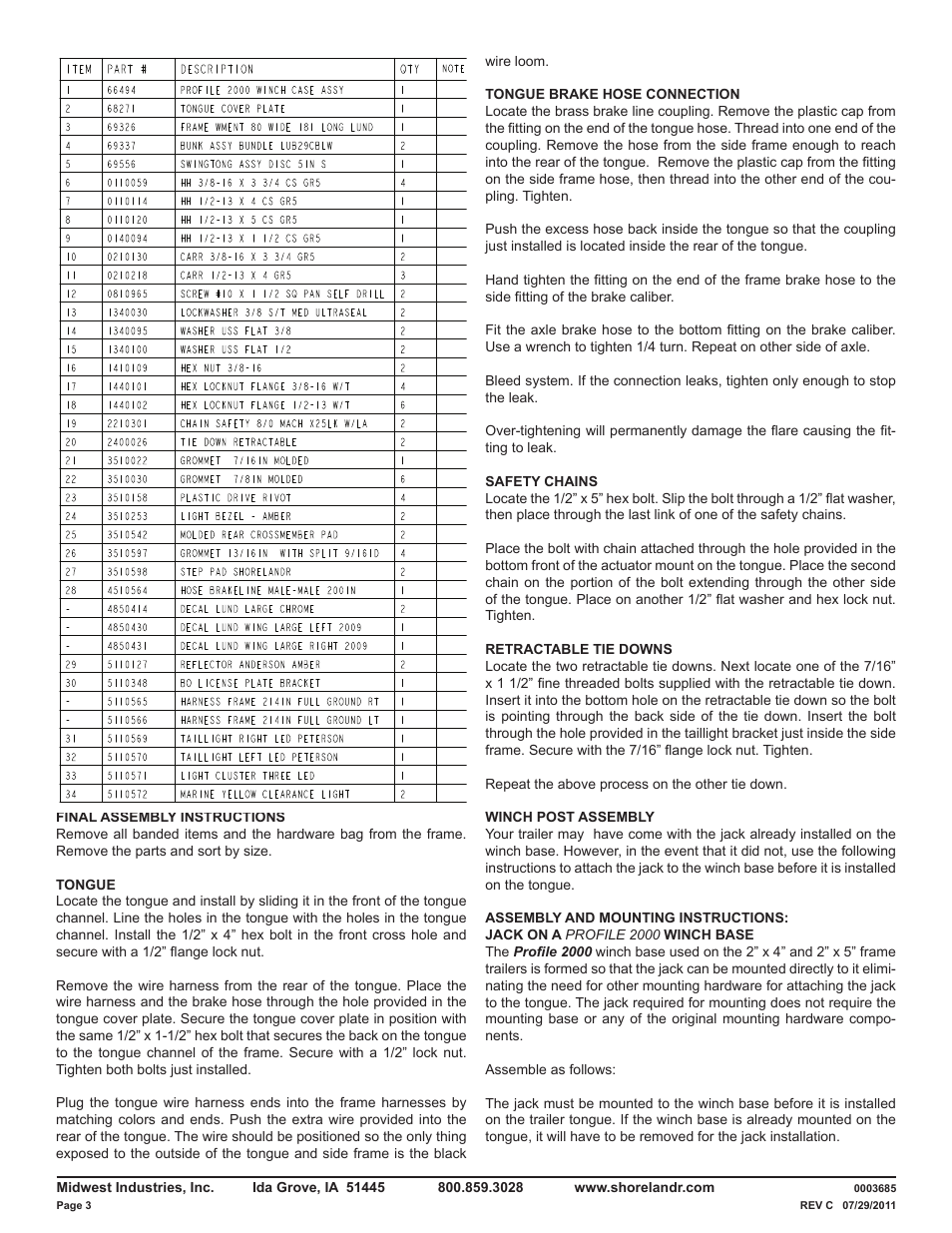 ShoreLand'r LUB29CBSW V.3 User Manual | Page 3 / 14