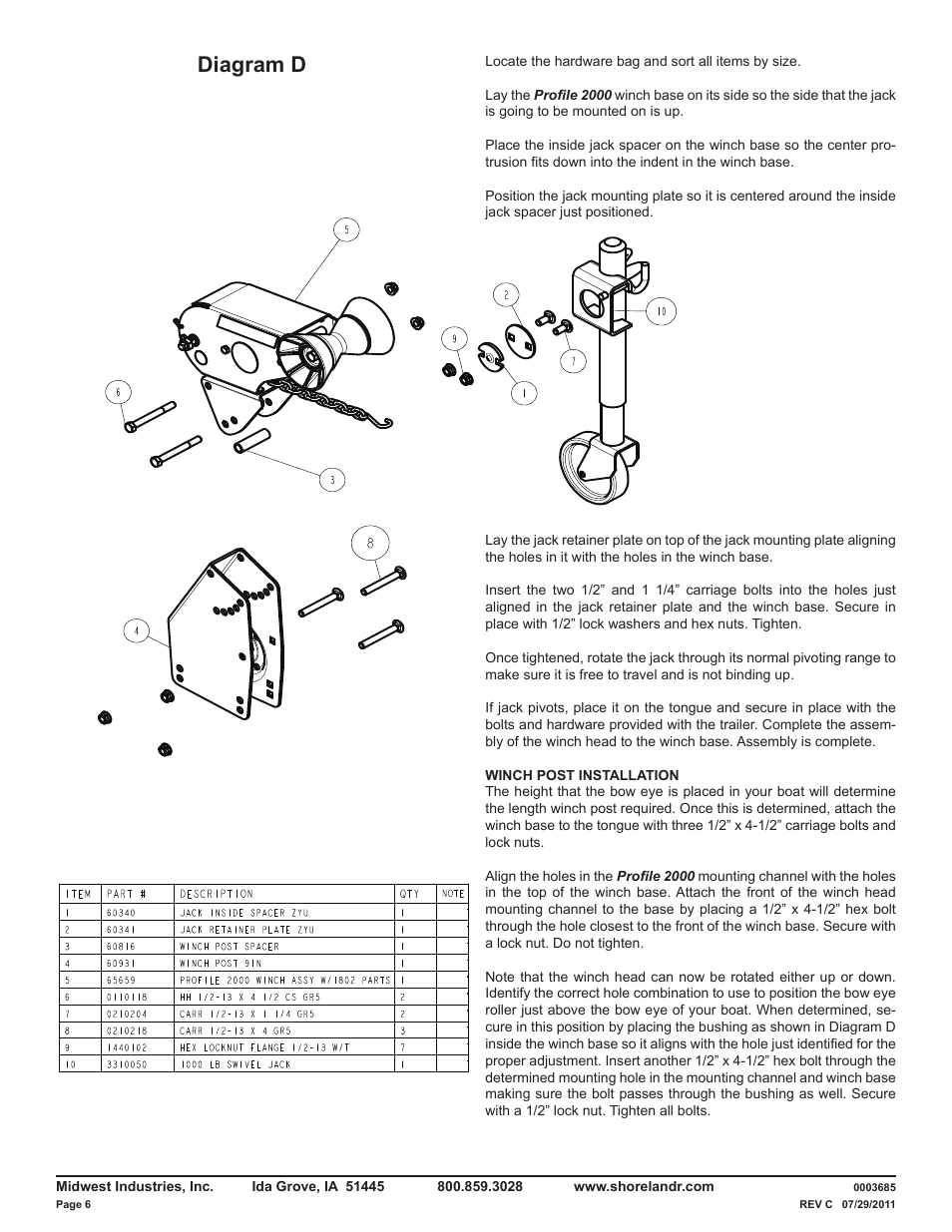 Diagram d | ShoreLand'r LUB29CBSW V.3 User Manual | Page 6 / 14