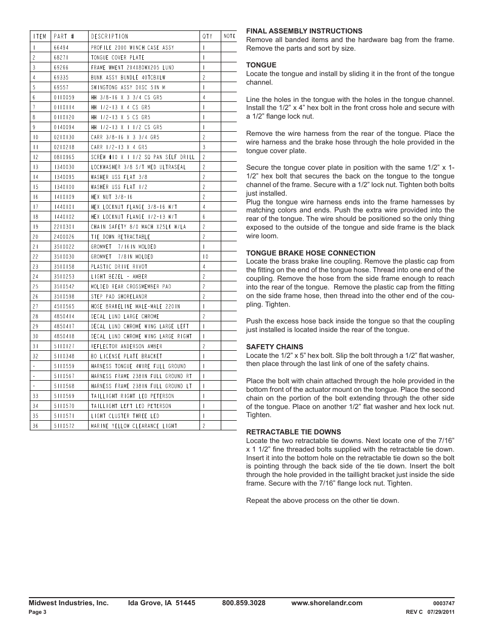 ShoreLand'r LUB40TABBXLW V.1 User Manual | Page 3 / 15