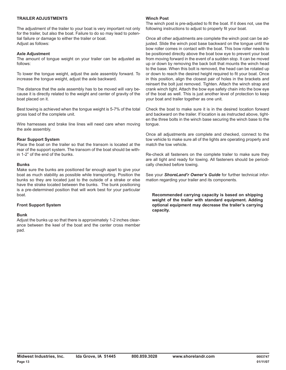 ShoreLand'r LUB40TABBXLW V.2 User Manual | Page 13 / 14