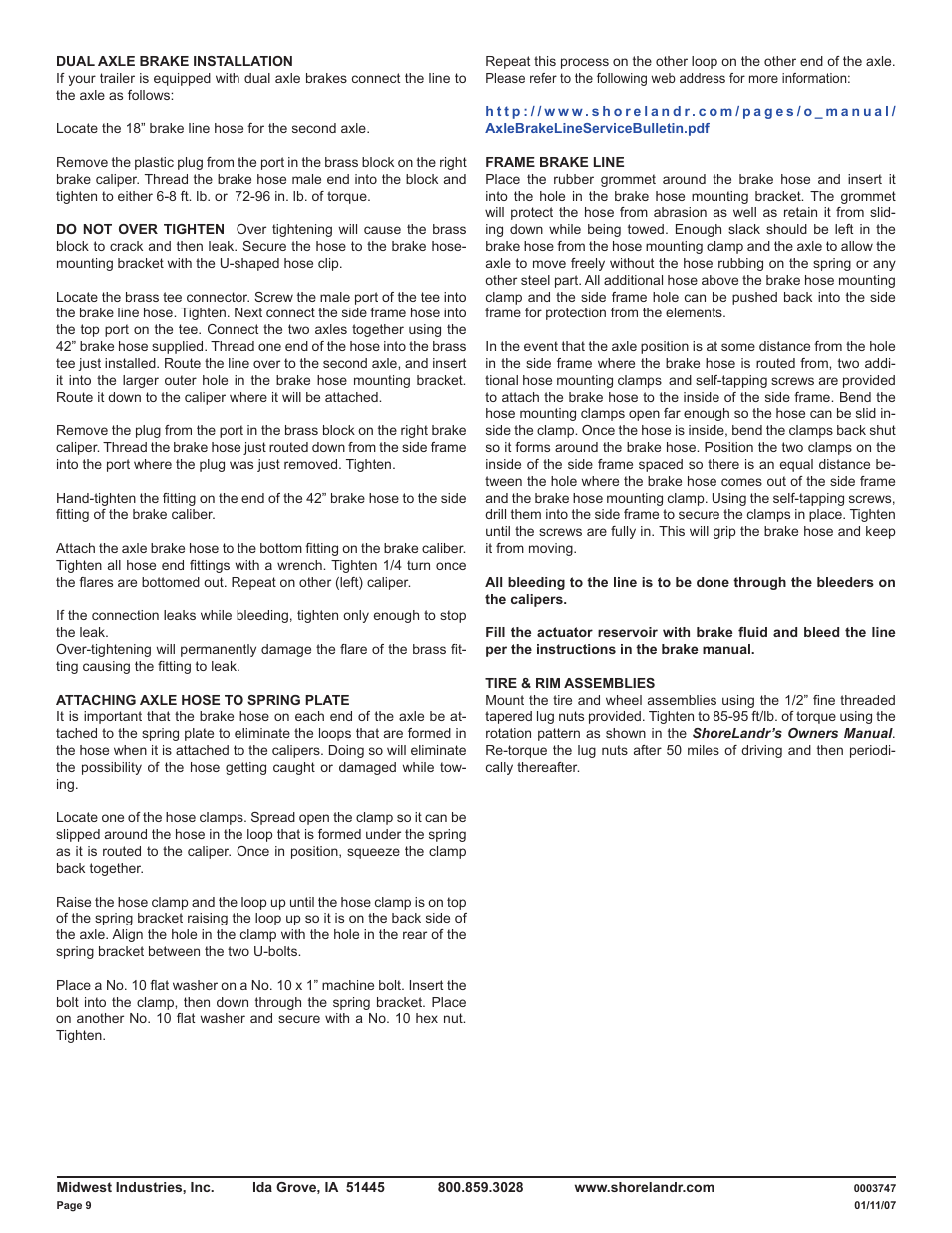 ShoreLand'r LUB40TABBXLW V.2 User Manual | Page 9 / 14