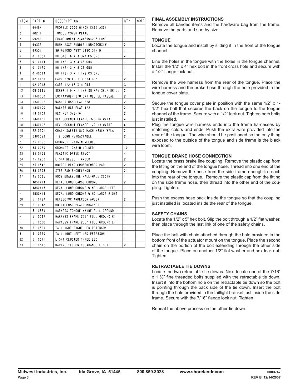 ShoreLand'r LUB40TABBXLW V.3 User Manual | Page 3 / 14