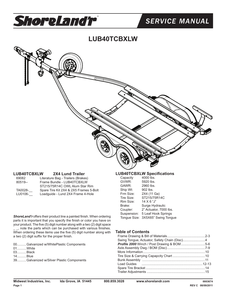 ShoreLand'r LUB40TCBXLW V.1 User Manual | 15 pages