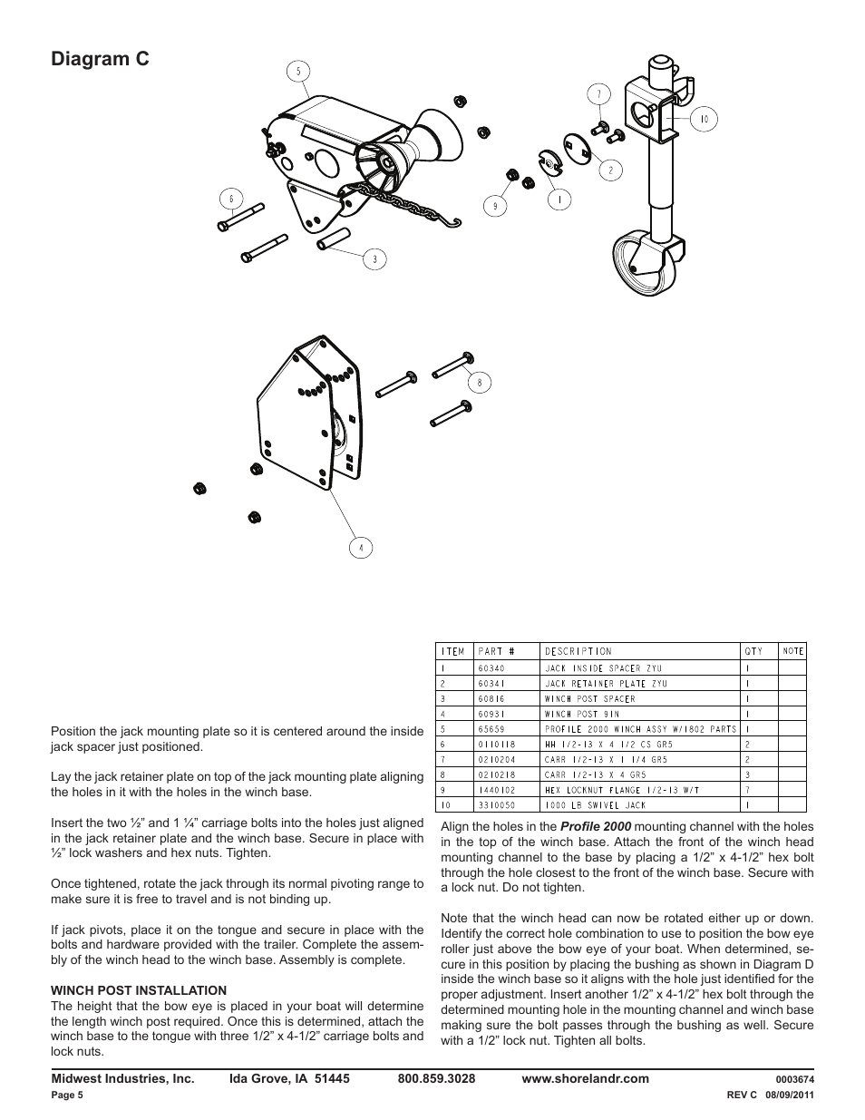 Diagram c | ShoreLand'r LUB40TCBXLW V.1 User Manual | Page 5 / 15