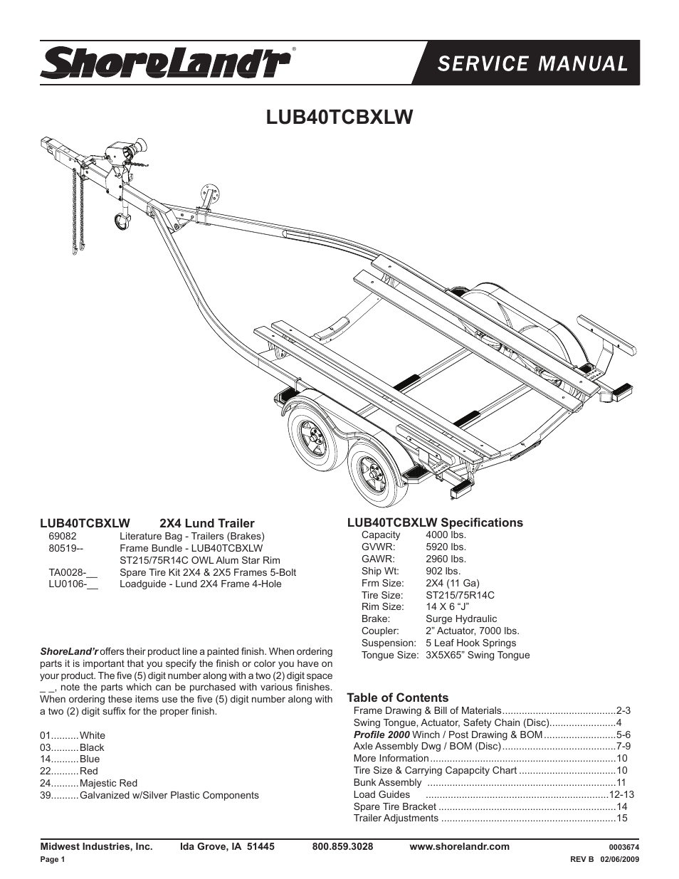 ShoreLand'r LUB40TCBXLW V.2 User Manual | 15 pages