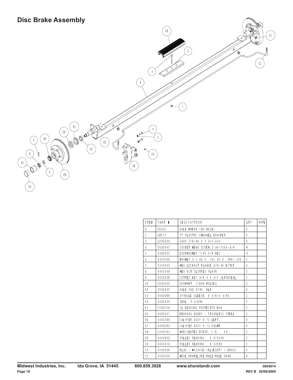 Disc brake assembly | ShoreLand'r LUB40TCBXLW V.2 User Manual | Page 10 / 15
