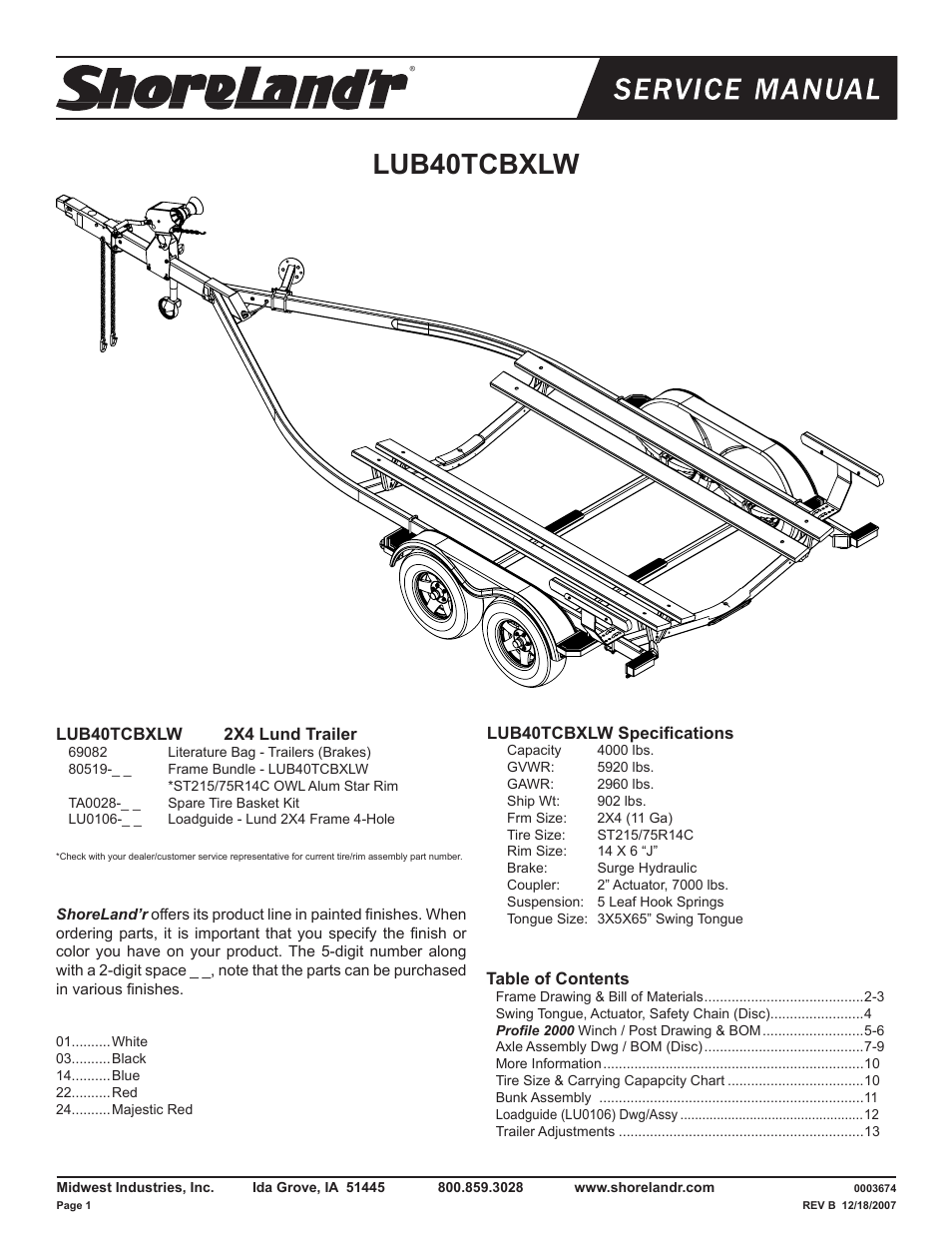 ShoreLand'r LUB40TCBXLW V.3 User Manual | 14 pages