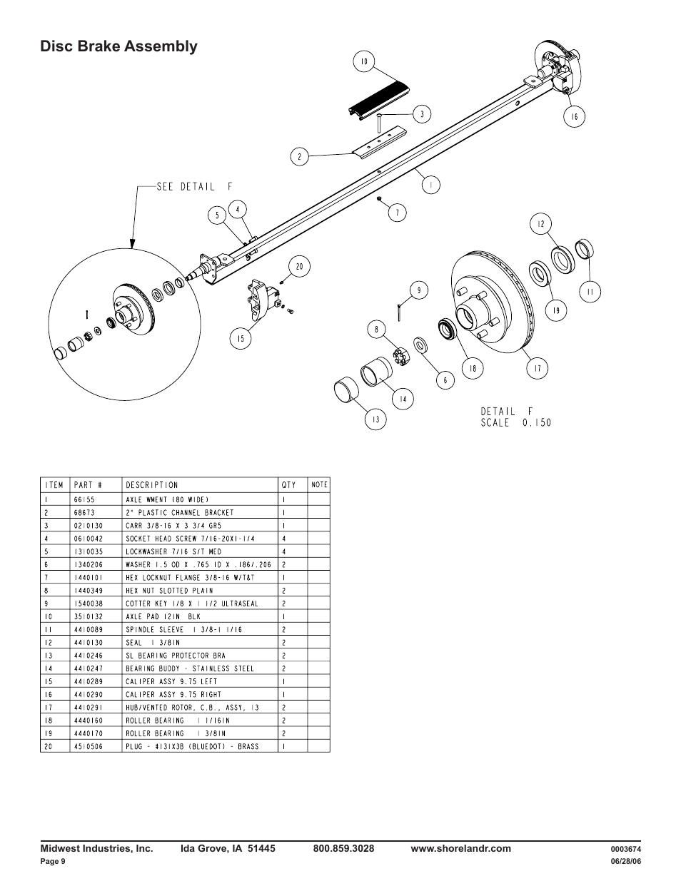 Disc brake assembly | ShoreLand'r LUB40TCBXLW V.4 User Manual | Page 9 / 14